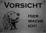 Edelstahl Warnschild Irish Setter VORSICHT Hier wache ich!